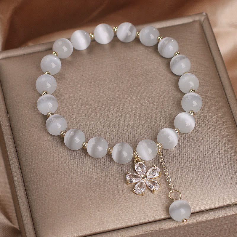 Nimara Ritual Cat's Eye Flower Charm Peace Support Bracelet