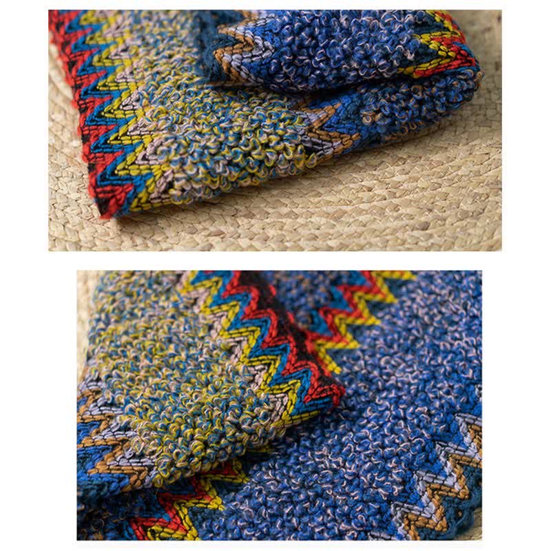 Nimara Ritual Tibetan Shawl Soft Warm Knitting Cloak Winter Tibetan Tassel Scarf