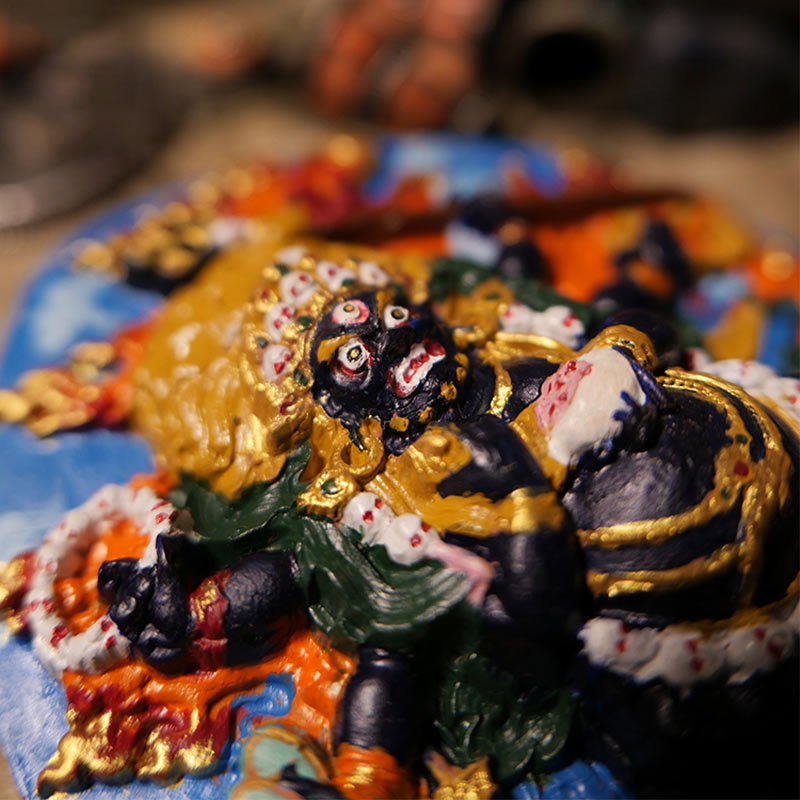 Nimara Ritual Mini Daikokuten God of Wealth Buddha Tibet Clay Serenity Home Decoration
