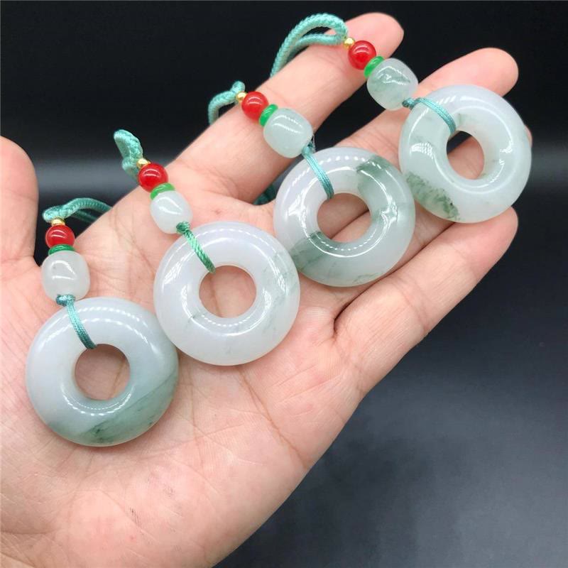 Nimara Ritual Natural Jade Peace Buckle Prosperity Necklace Pendant