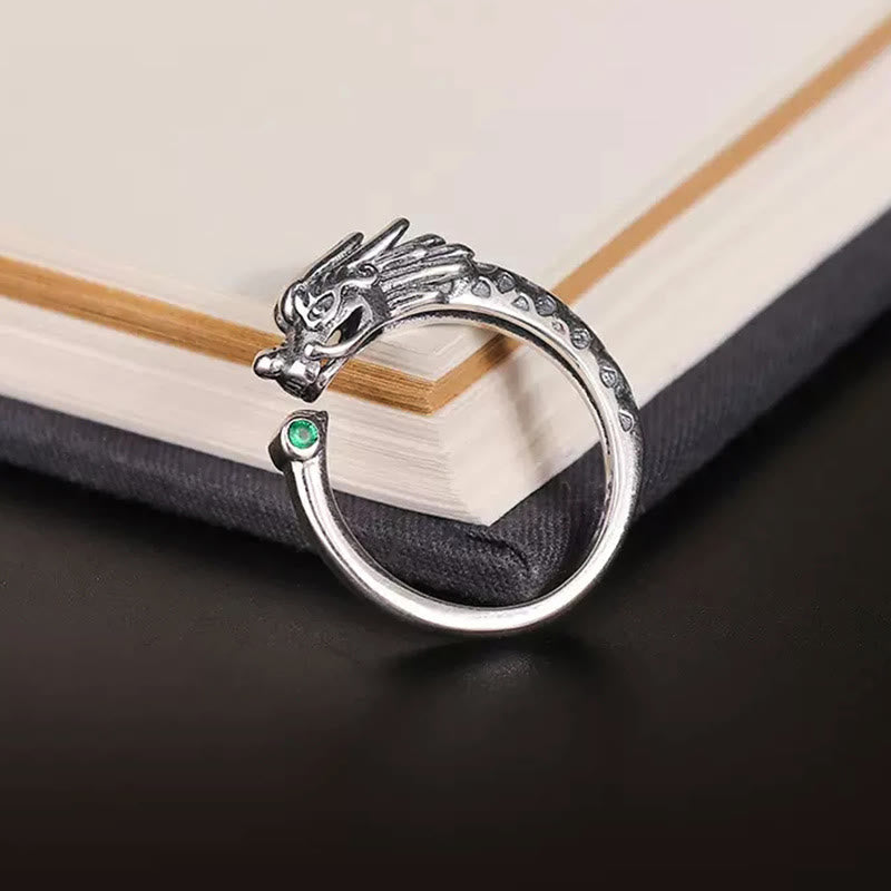 Nimara Ritual Vintage Dragon Design Success Strength Adjustable Ring
