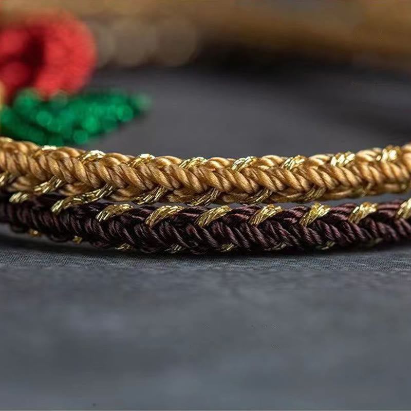 Nimara Ritual Rose Flower Rope Eight Thread Peace Knot Luck Handmade Bracelet