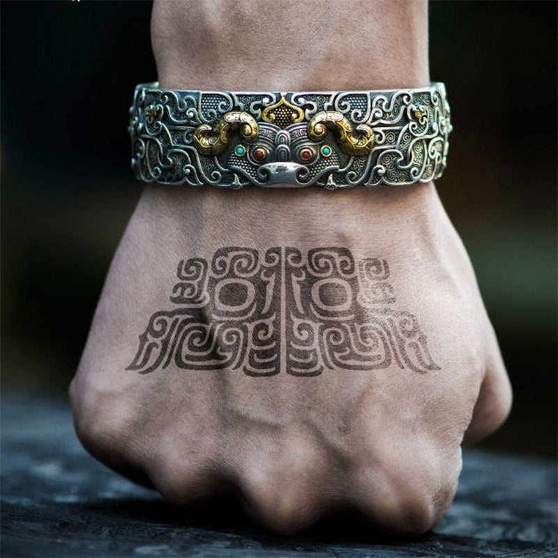 Nimara Ritual FengShui Engraving PiXiu Blessing Bracelet Bangle
