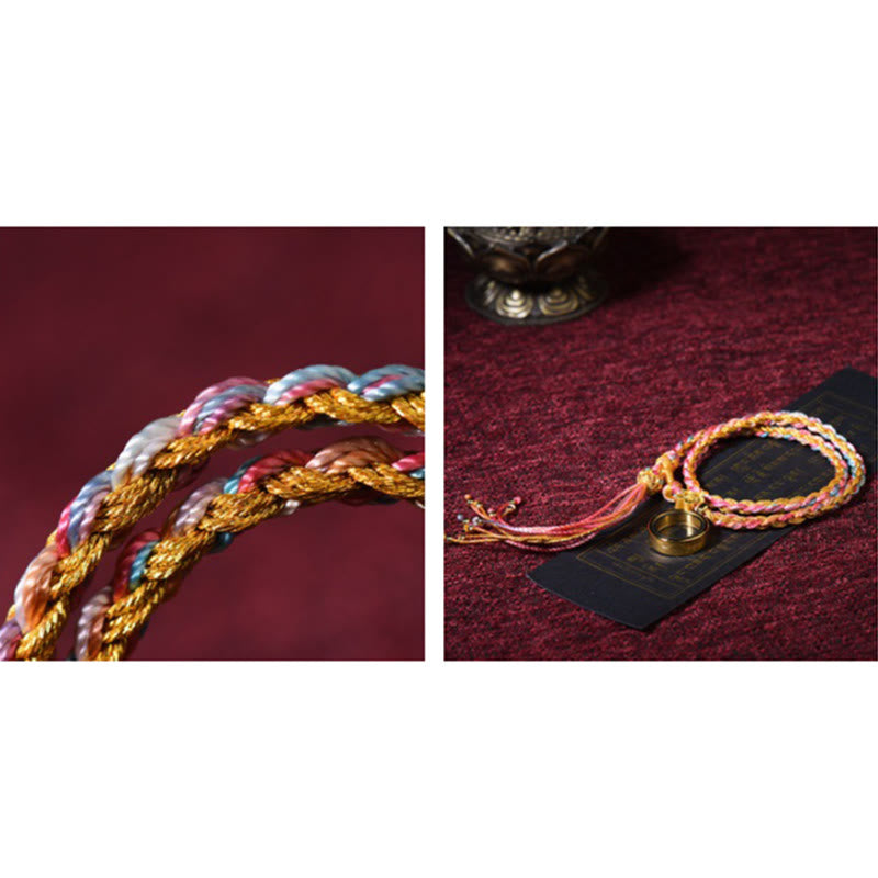 Nimara Ritual Tibetan Handmade Luck Colorful String Single Double Wrap Braided Bracelet