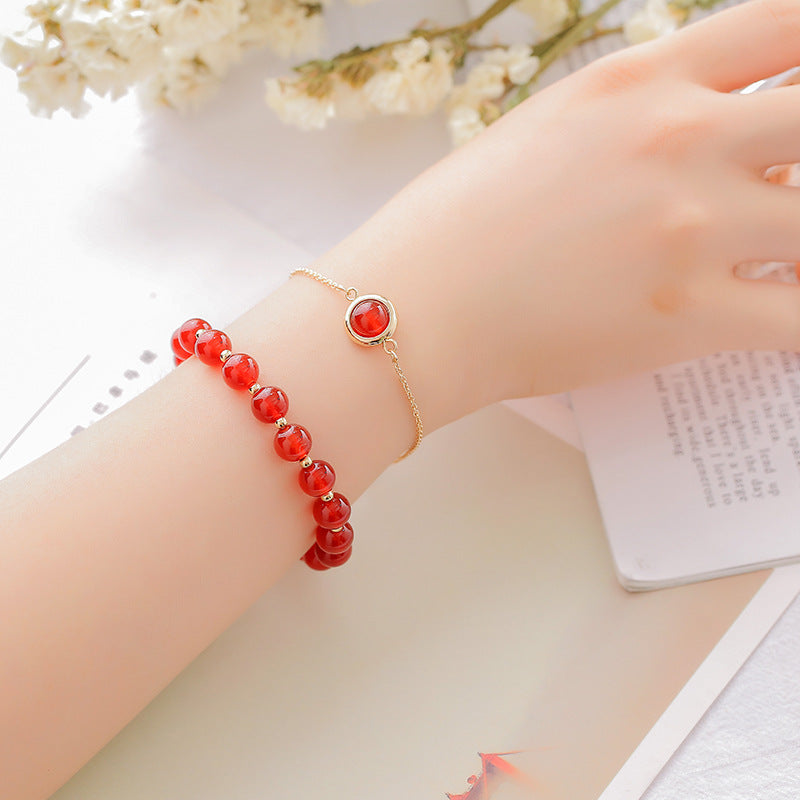 Nimara Ritual Sun Stone Strawberry Quartz Crystal Positive Bracelet