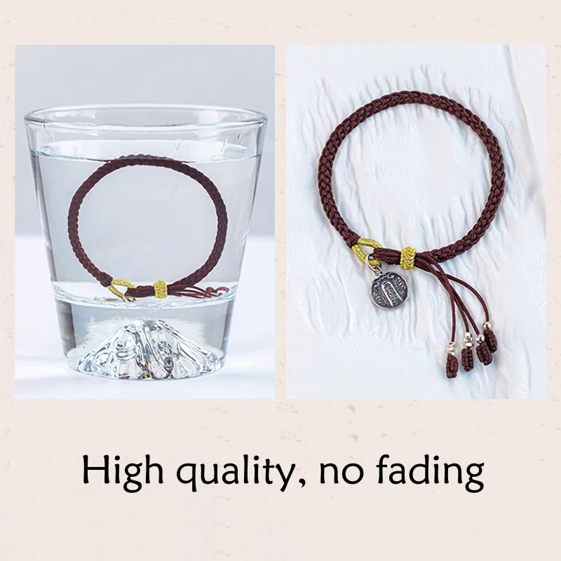 Nimara Ritual Handmade 925 Sterling Silver Five Directions Gods of Wealth Luck Protection String Braid Bracelet