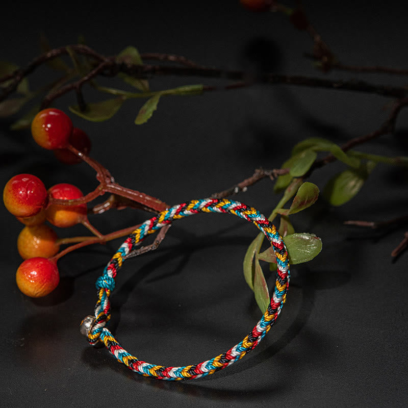 Nimara Ritual Tibet Handmade Five Color Thread Protection Braid String Bracelet