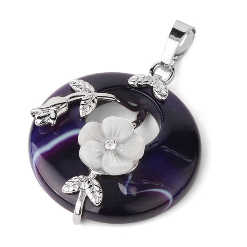 Nimara Ritual Various Crystal Amethyst Green Aventurine Flower Healing Necklace Pendant