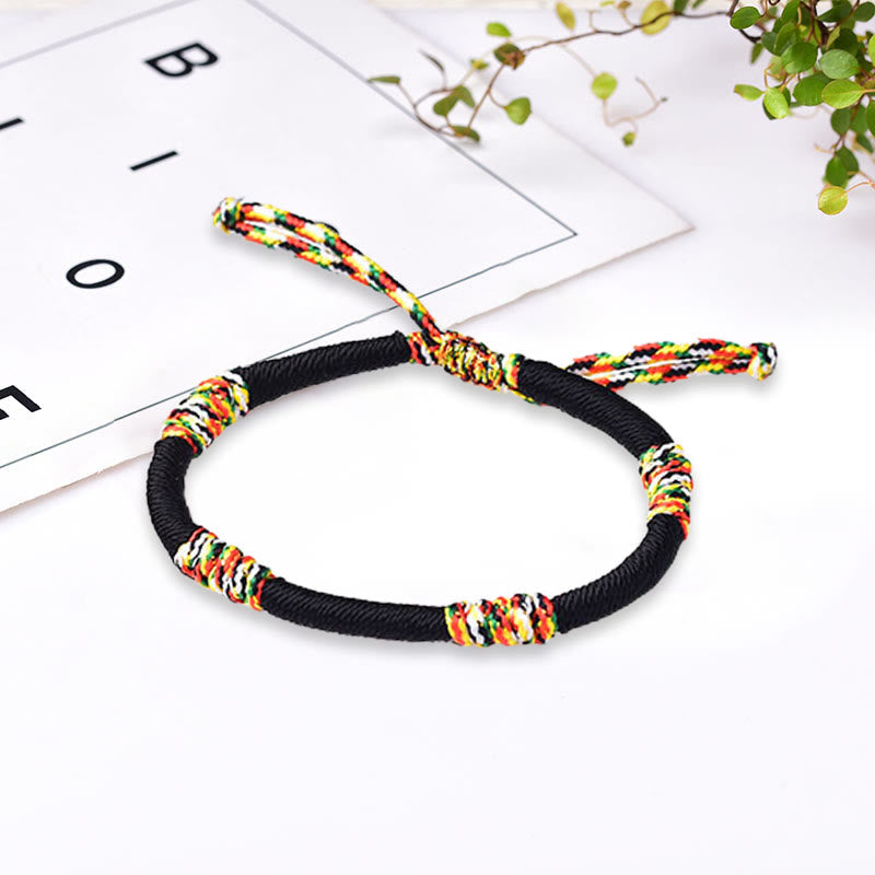 Nimara Ritual Tibetan Handmade Colorful King Kong Knot Lucky Protection Braid String Bracelet