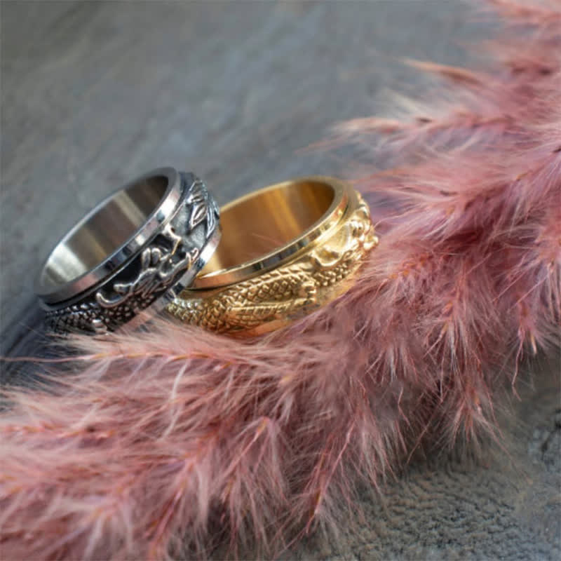 Nimara Ritual Dragon Titanium Steel Stimulation Rotatable Ring