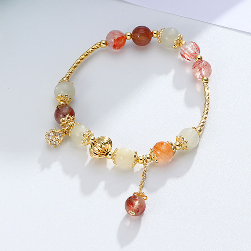 Nimara Ritual Colorful Rutilated Quartz Cat Eye Zircon Auspiciousness Bead Bracelet