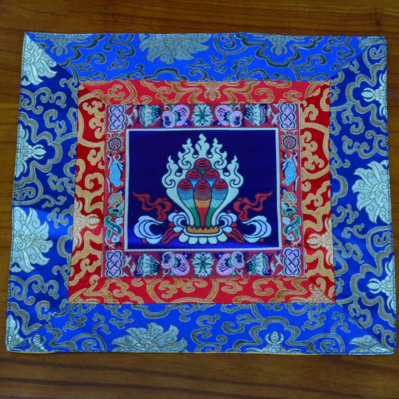 Nimara Ritual Prayer Altar Mat Meditation Strength Endless Knot Vajra Man-Bcu Kalachakra Auspicious Symbols