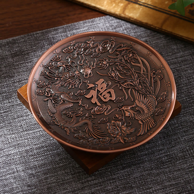 Nimara Ritual Lotus Dragon Phoenix Eight Auspicious Symbols Zinc Alloy Incense Stick Holder Healing Incense Burner Decoration
