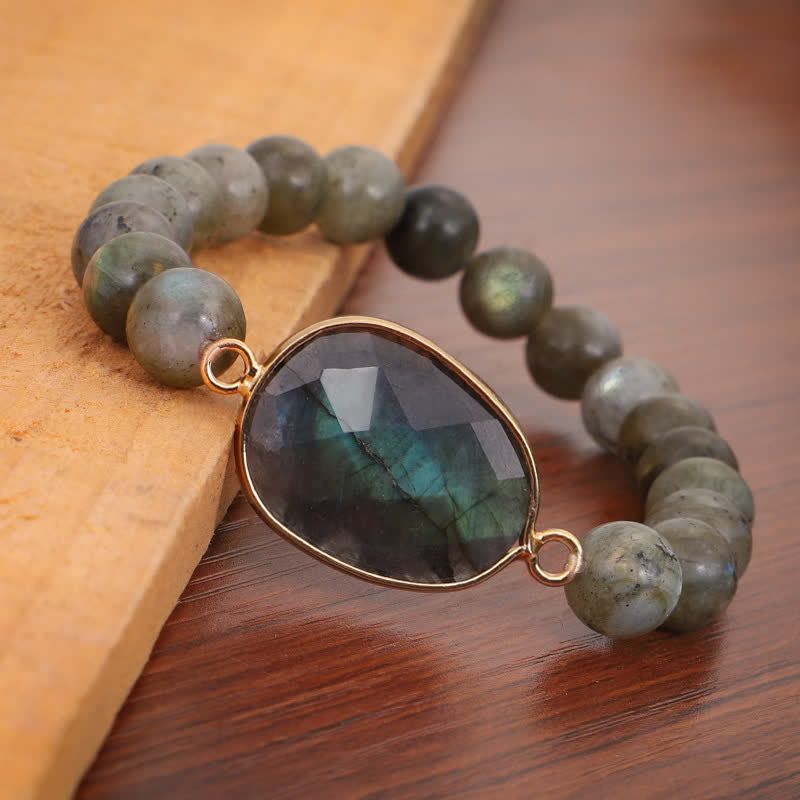 Nimara Ritual Natural Labradorite Moonstone Support Healing Beaded Bracelet