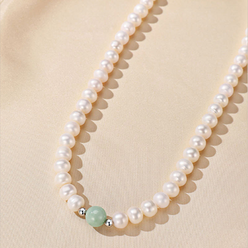 Nimara Ritual 925 Sterling Silver Natural Pearl Jade Healing Necklace Bracelet Earrings With Gift Box