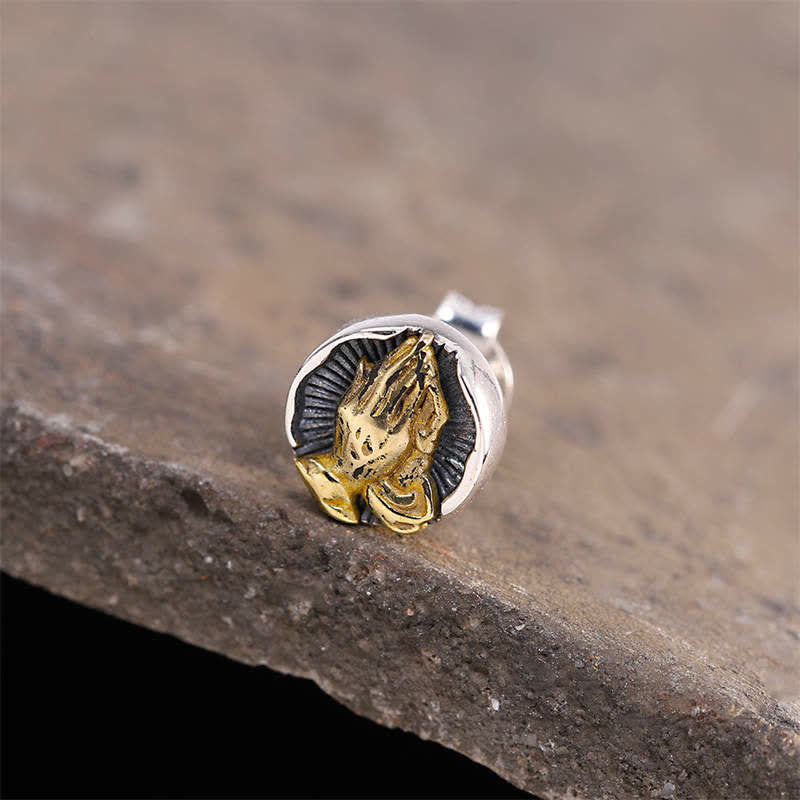 Nimara Ritual 925 Sterling Silver Namaste Equality Stud Earrings