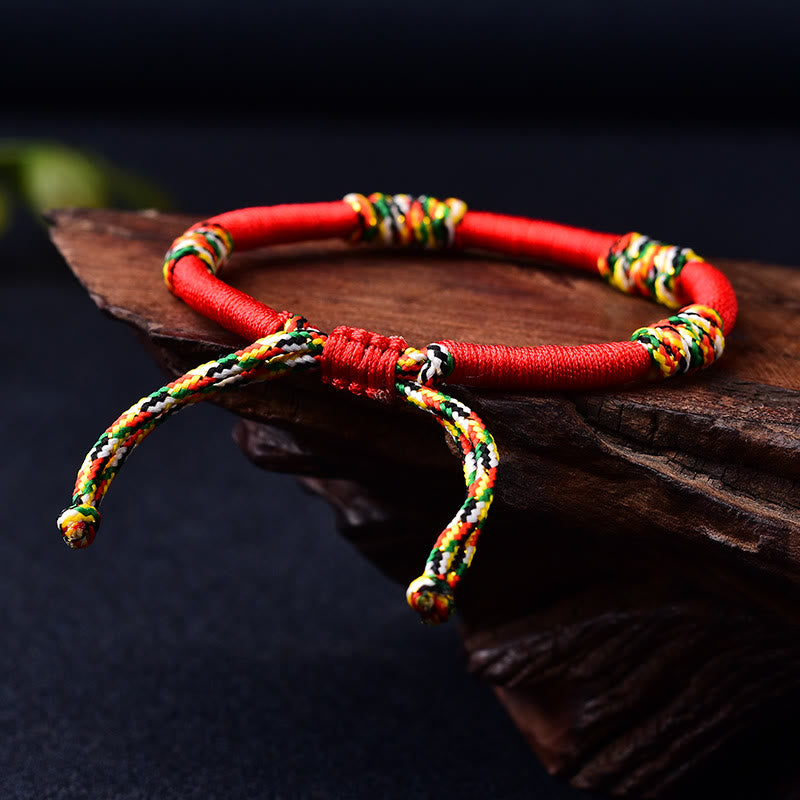 Nimara Ritual Tibetan Handmade Colorful King Kong Knot Lucky Protection Braid String Bracelet