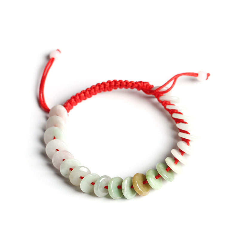 Nimara Ritual Natural Round Jade Luck Red String Protection Bracelet
