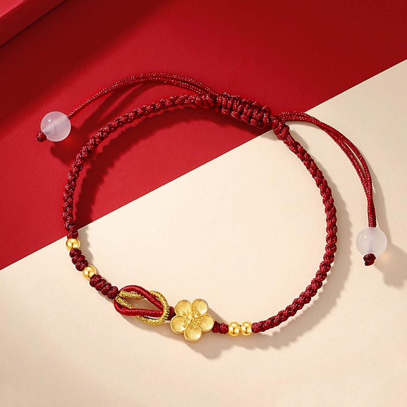 Nimara Ritual Handmade 925 Sterling Silver Cherry Blossoms Sakura Chalcedony Luck Bracelet