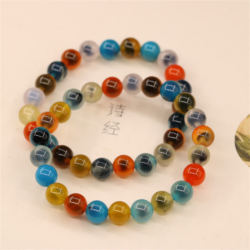 Nimara Ritual Colorful Candy Agate Healing Strength Bead Bracelet