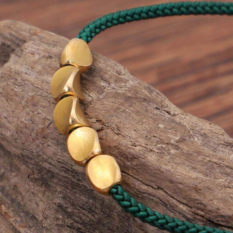 Nimara Ritual 3 PCS Tibetan Copper Beads Healing Protection Luck Bracelet Set