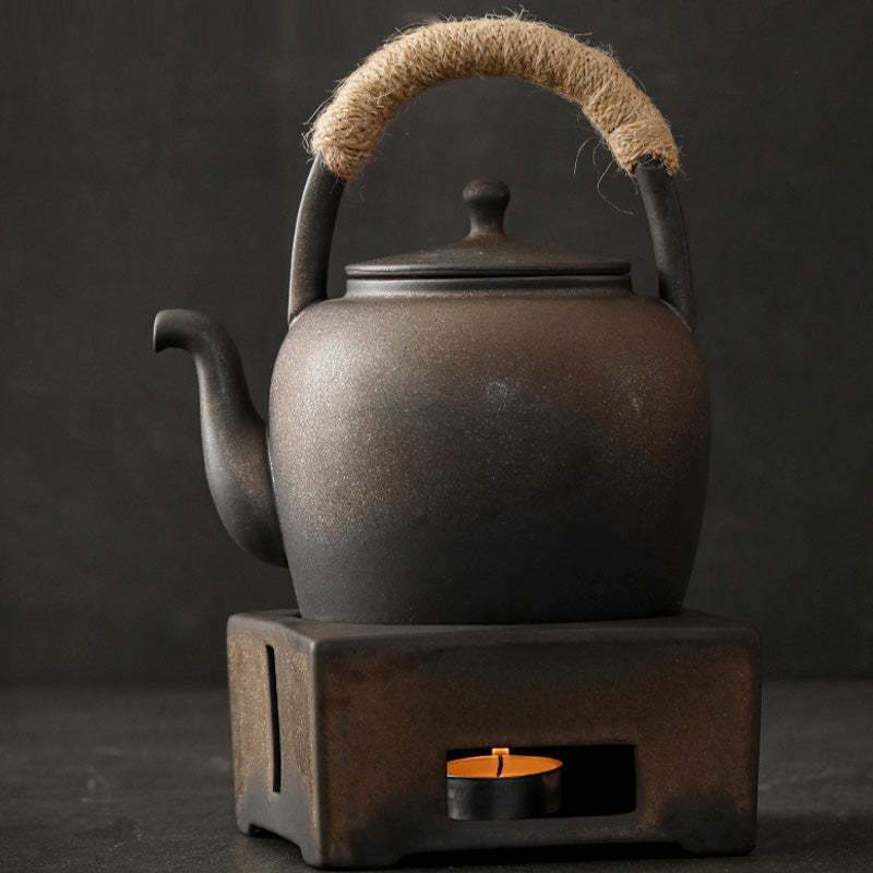Nimara Ritual Retro Brown Chinese Gongfu Tea Ceramic Kung Fu Teapot 700ml With Base
