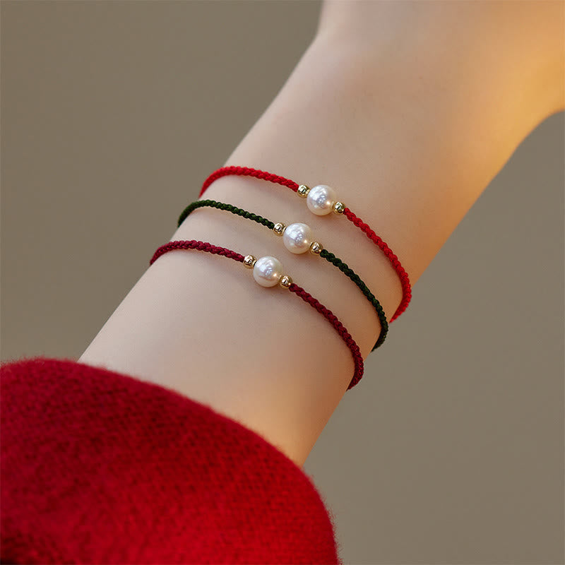 Nimara Ritual Natural Pearl Bead Luck Braid String Bracelet