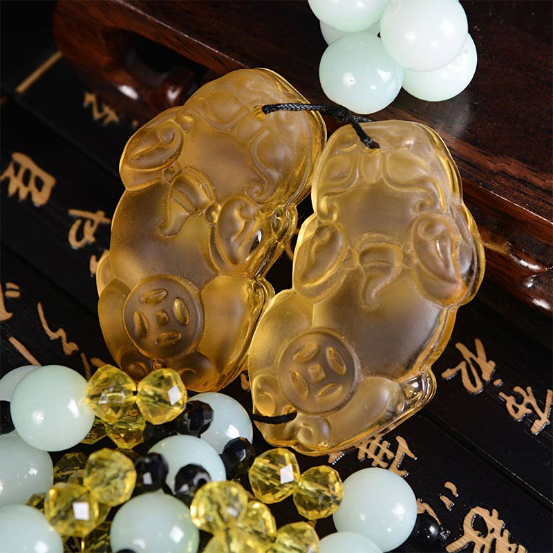 Nimara Ritual FengShui Jade PiXiu Harmony Car Pendant Decoration