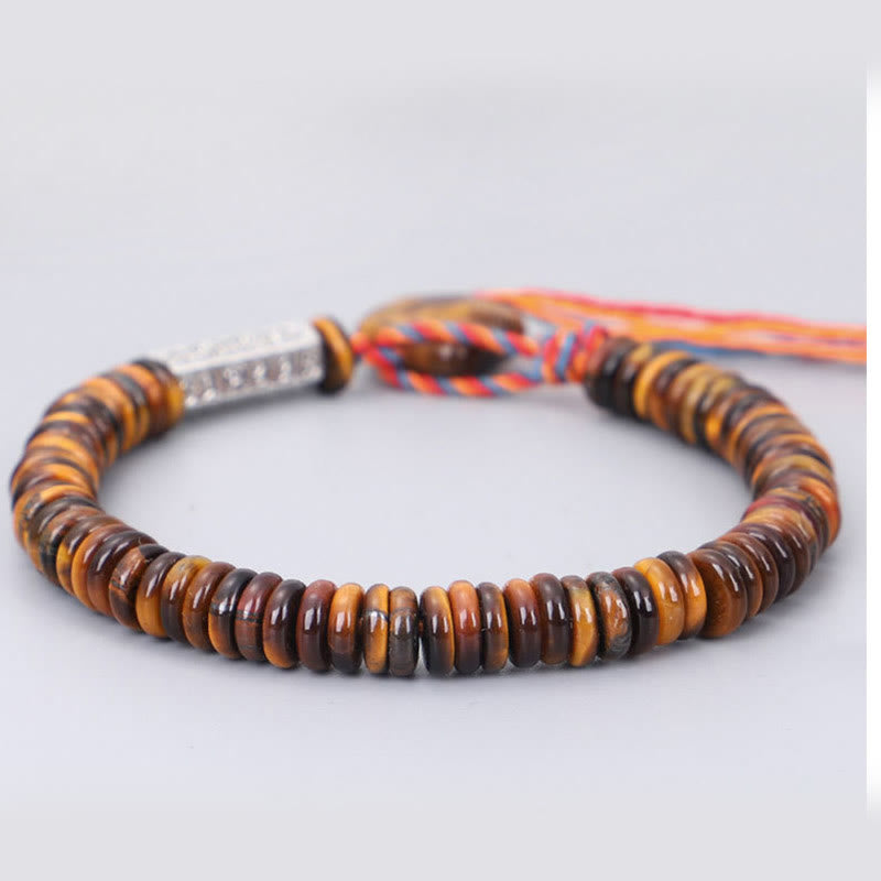 Nimara Ritual Tibetan Tiger Eye Om Mani Padme Hum Protection Power Bracelet