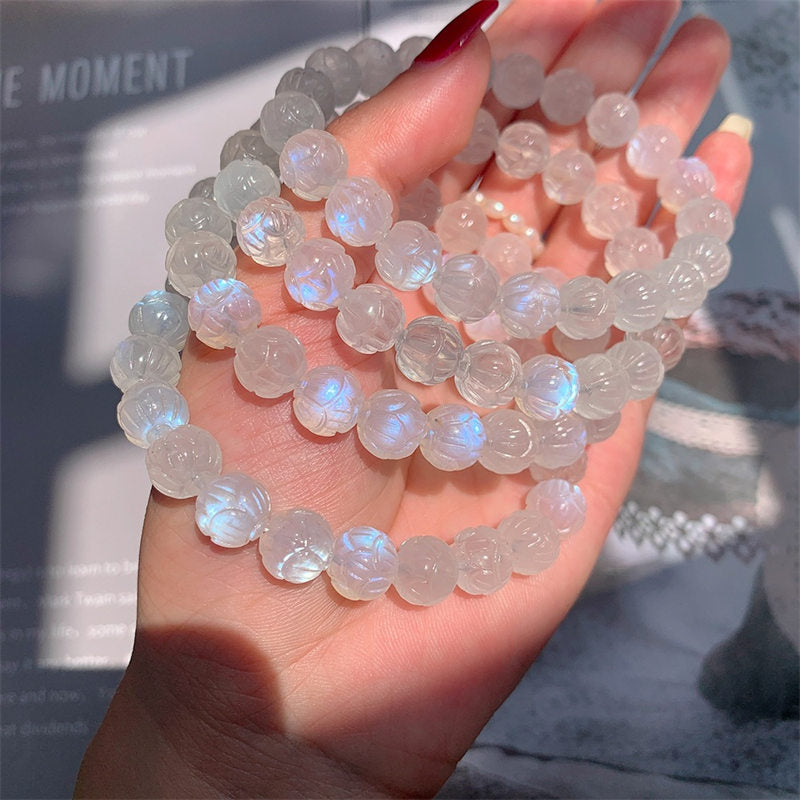Nimara Ritual Natural Moonstone Lotus Love Bracelet