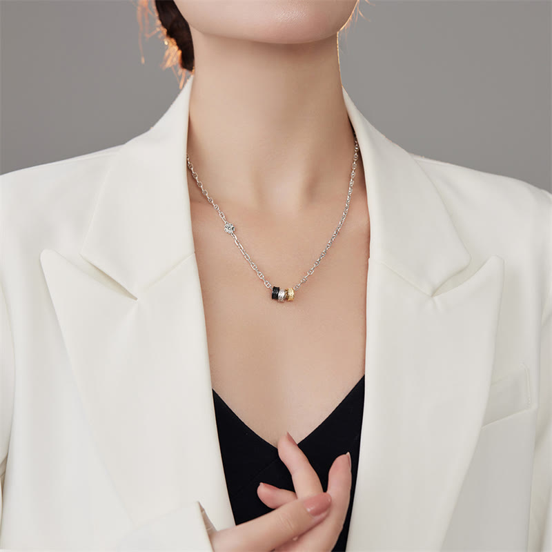 Nimara Ritual 925 Sterling Silver Retro Tang Dynasty Flower Design Luck Energy Chain Necklace Pendant