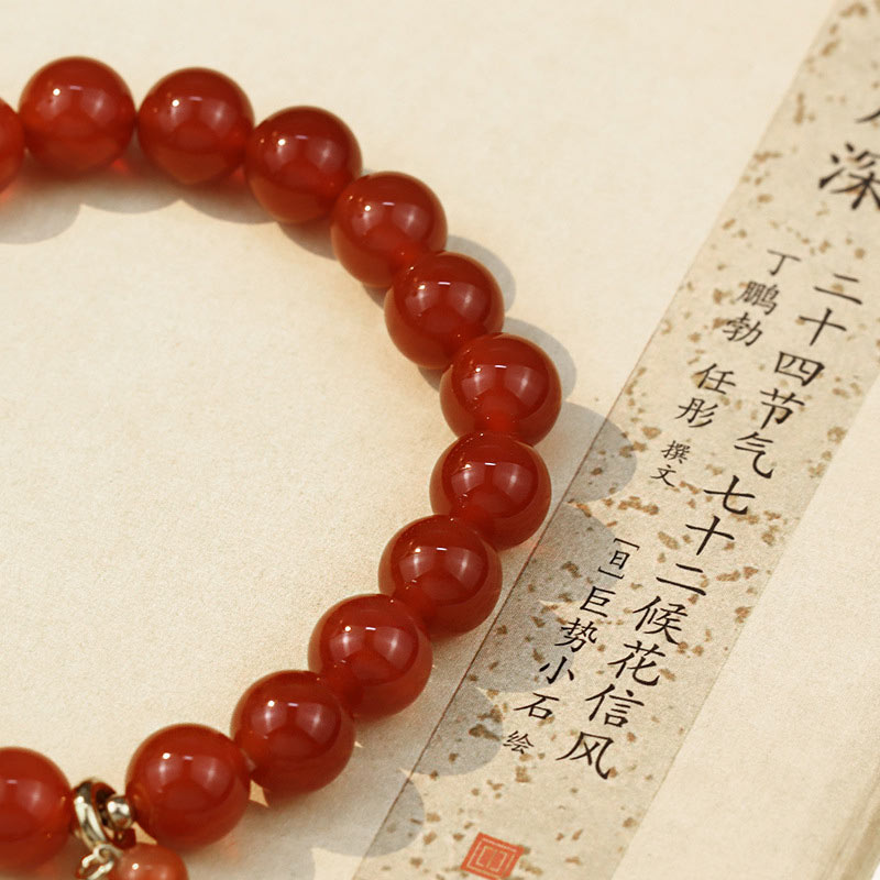Nimara Ritual Natural Red Agate Buddha Success Bracelet