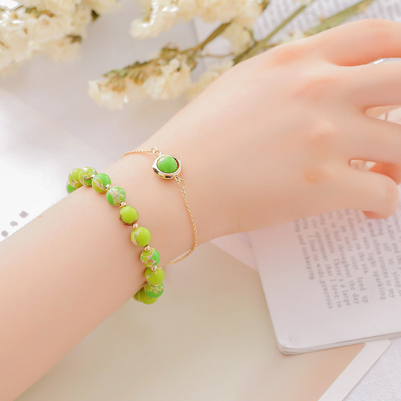 Nimara Ritual Sun Stone Strawberry Quartz Crystal Positive Bracelet