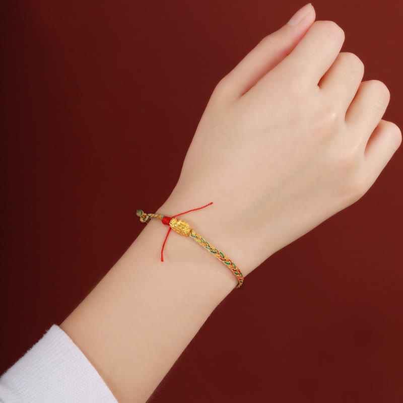 Nimara Ritual Year of the Dragon Handmade Colorful Dragon Carved Success Braided Bracelet