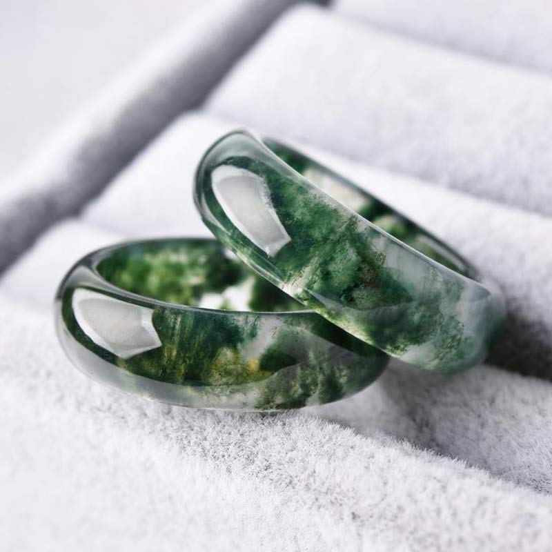 Nimara Ritual Moss Agate Healing Balance Ring