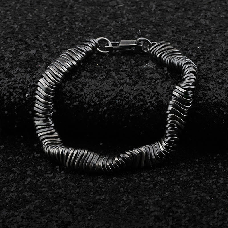 Nimara Ritual 925 Sterling Silver Vintage Twisted Design Wealth Healing Chain Bracelet