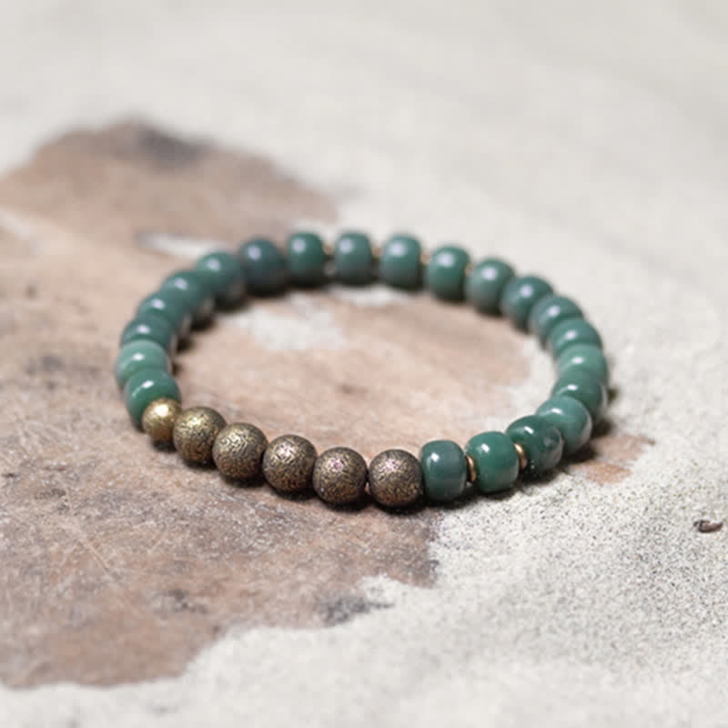 Nimara Ritual Tibetan Cyan Bodhi Seed Copper Success Bracelet