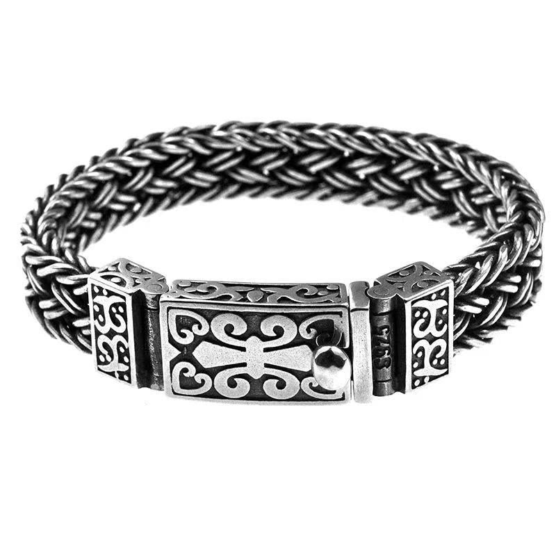 Nimara Ritual Retro Vine Totem Pattern Braided Healing Chain Bracelet