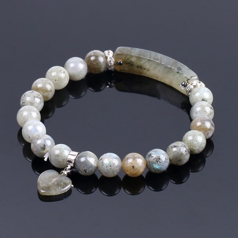 Nimara Ritual Natural Quartz Love Heart Healing Beads Bracelet
