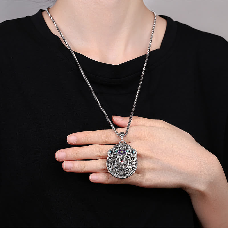 Nimara Ritual Peony Flower Copper Coins Wealth Necklace Pendant