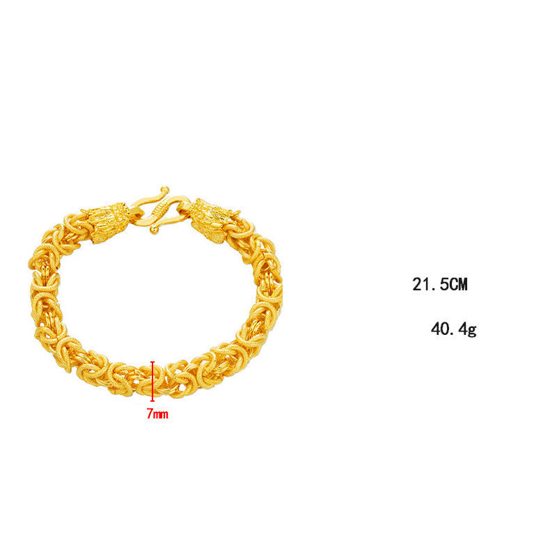 Nimara Ritual 24k Gold Plated Double Headed Dragon Protection Bracelet