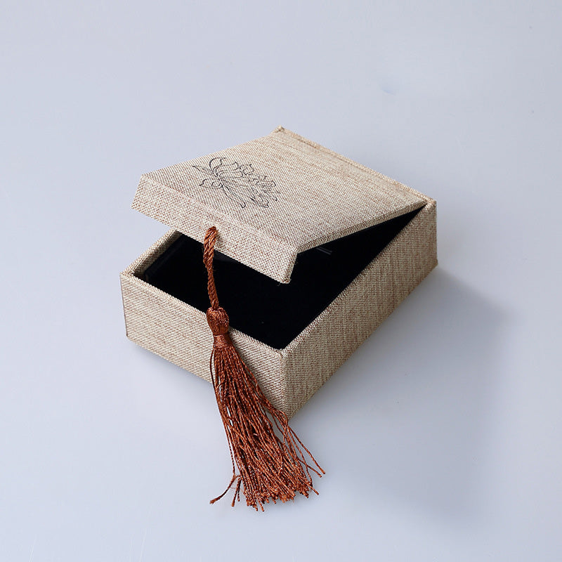 Nimara Ritual Lotus Pattern Jewelry Storage Box Gift Box Tassels