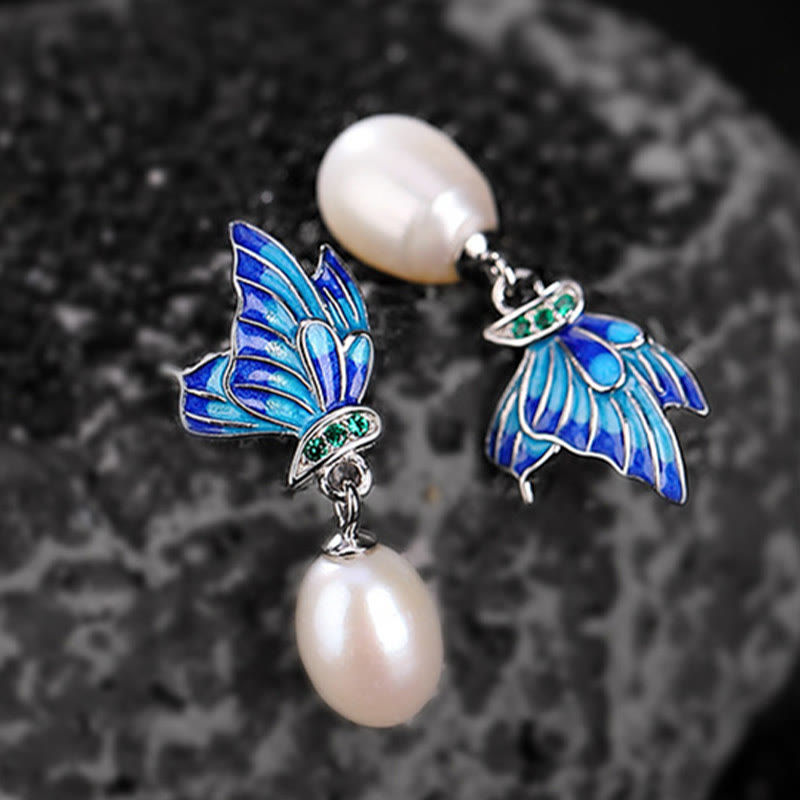 Nimara Ritual 925 Sterling Silver Pearl Butterfly Healing Necklace Pendant Earrings Ring