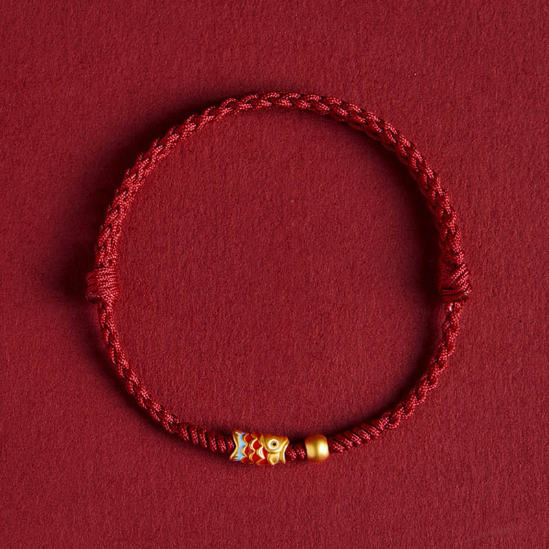 Lucky Koi Fish Success Braided Rope Bracelet