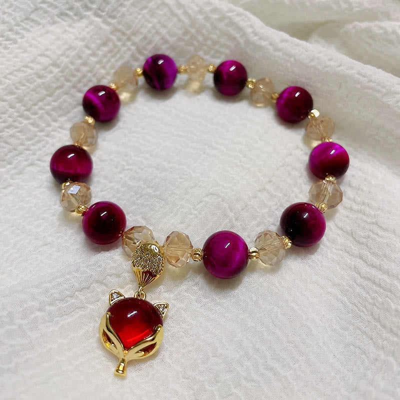 Nimara Ritual Red Tiger Eye PiXiu Fox Protection Self Confidence Bracelet