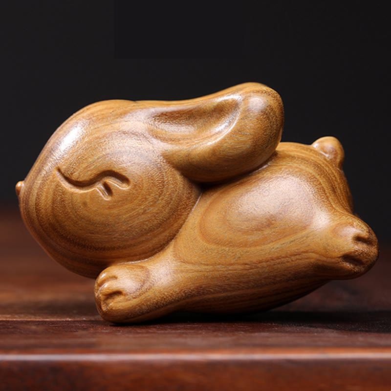 Nimara Ritual Green Sandalwood Small Mini Cute Rabbit Bunny Peace Decorations