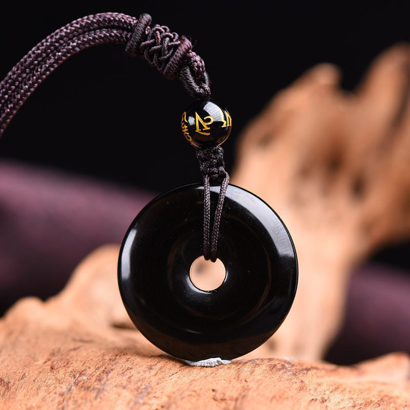 Nimara Ritual Tibetan Obsidian Protection Necklace