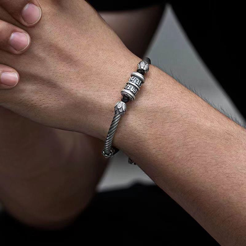 Nimara Ritual Om Mani Padme Hum Lotus Peace Braided Bracelet