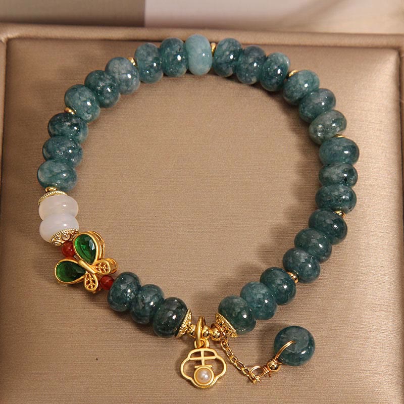 Nimara Ritual Jade White Agate Butterfly Abacus Beads Abundance Bracelet