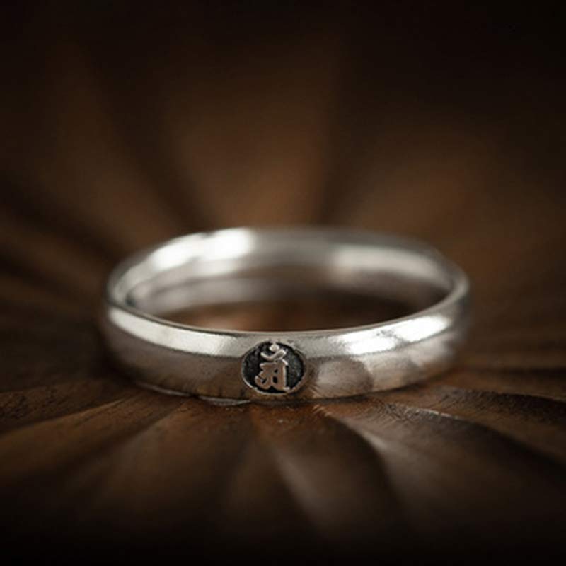 Nimara Ritual 925 Sterling Silver Chinese Zodiac Natal Buddha Blessing Couple Ring